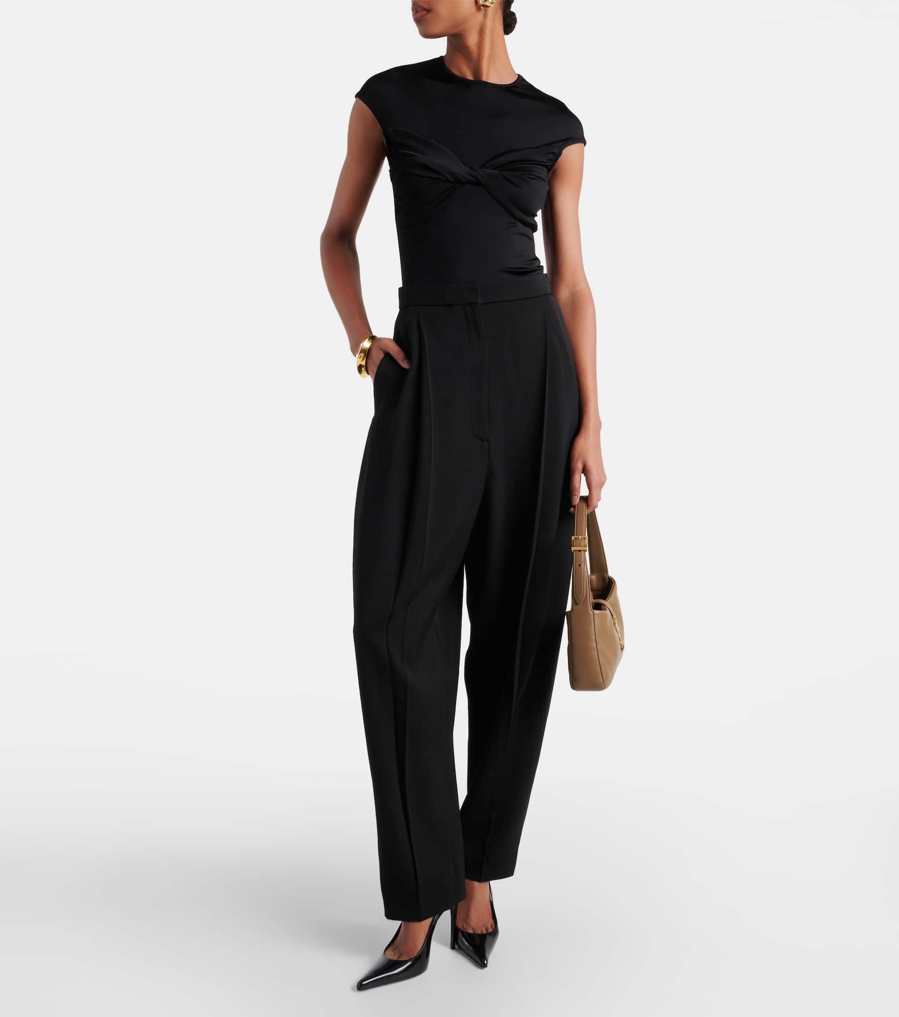 Paola twist-detail jersey top - 2