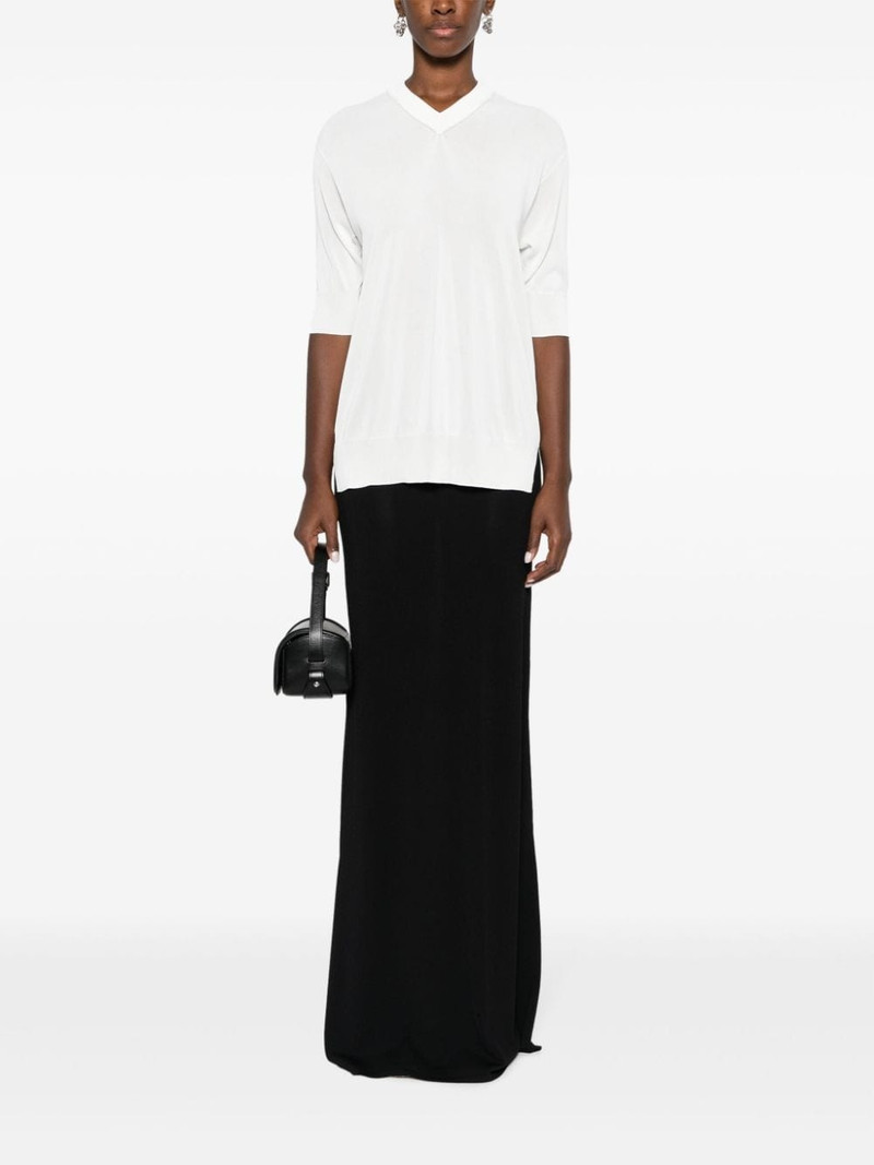 KHAITE fine-knit V-neck sweatshirt outlook