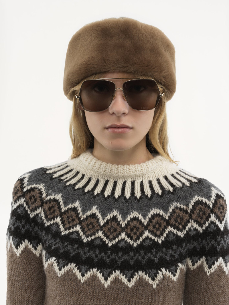 MOCK-NECK FITTED SWEATER IN FAIR ISLE WOOL KNIT 6