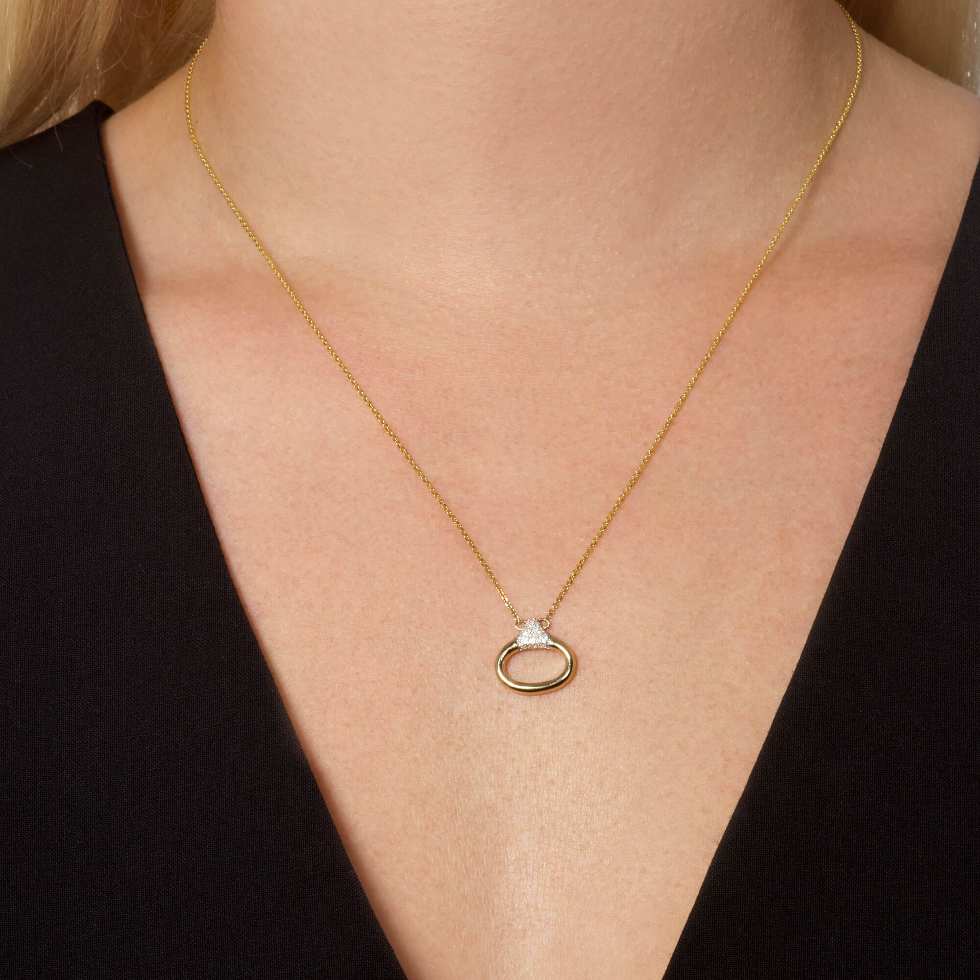 Diamond Horsebit Necklace - 2