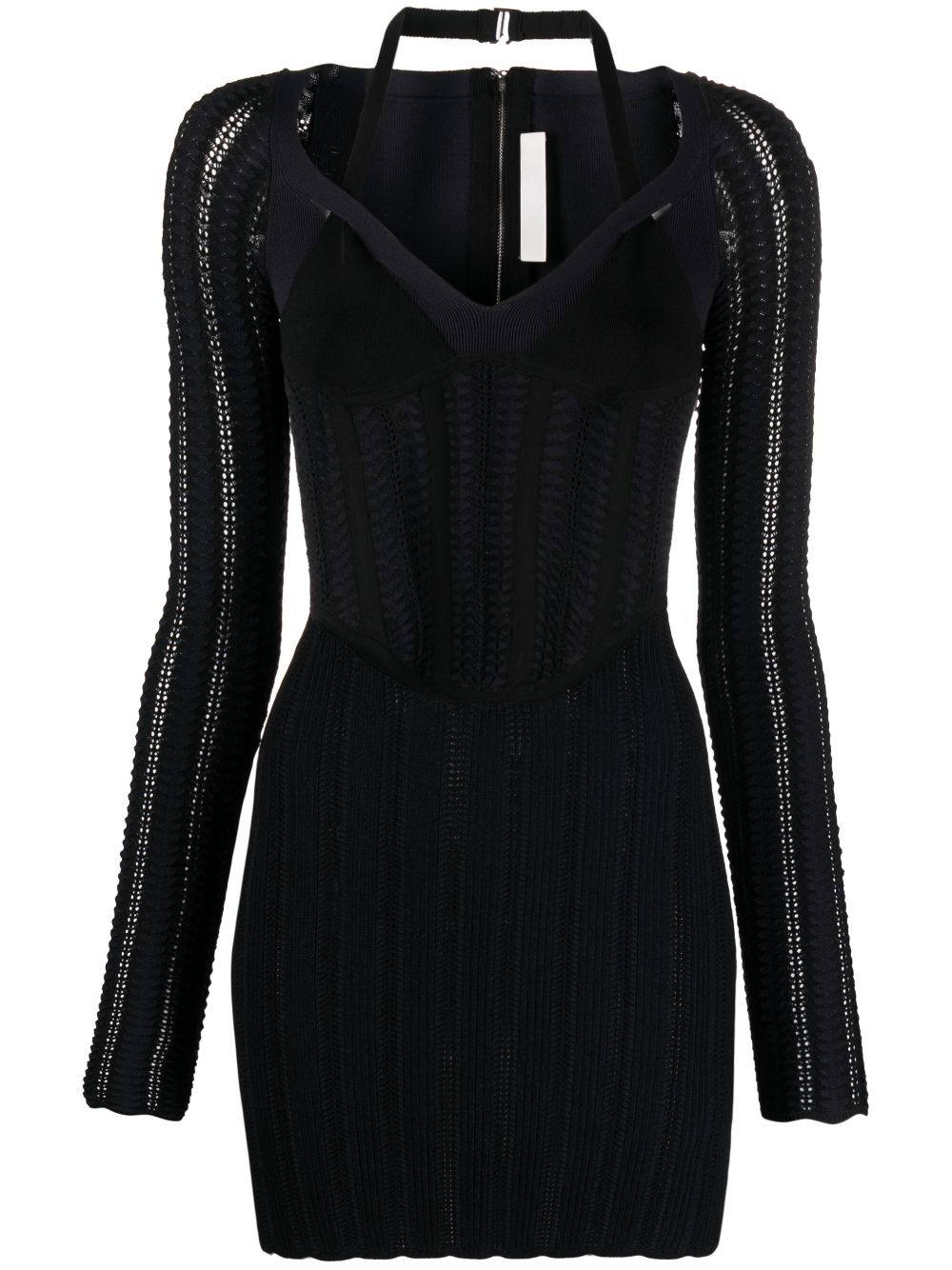 open-knit corset minidress - 1