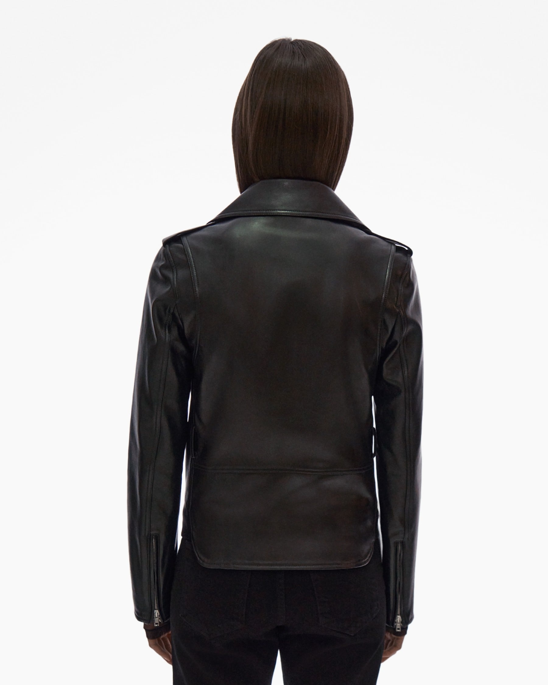 LEATHER BIKER JACKET - 4