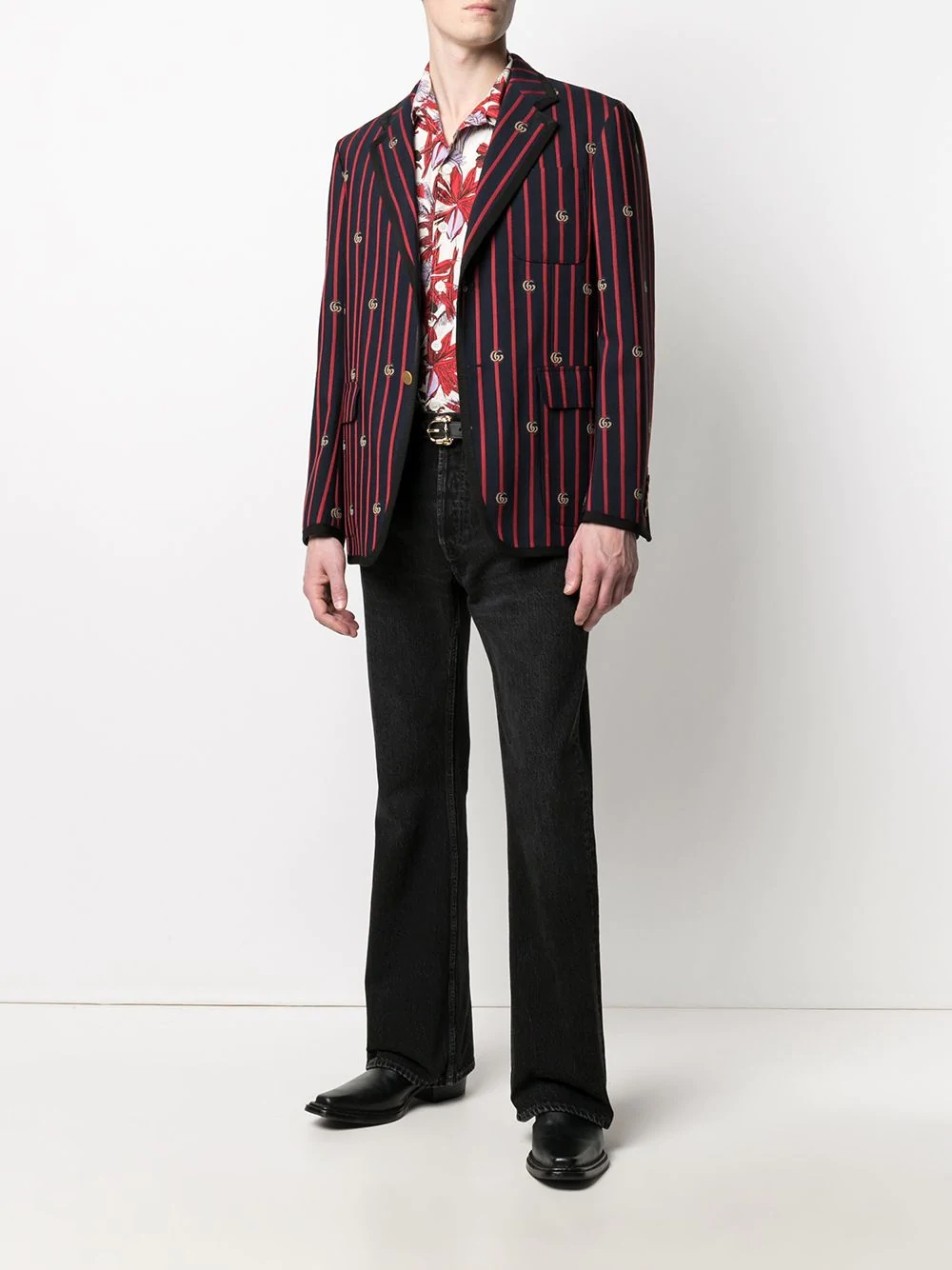 GG striped wool blazer - 2