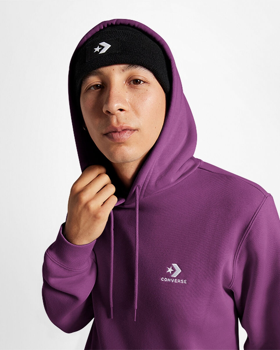 Converse Go-To Embroidered Star Chevron Standard-Fit Fleece Hoodie - 5