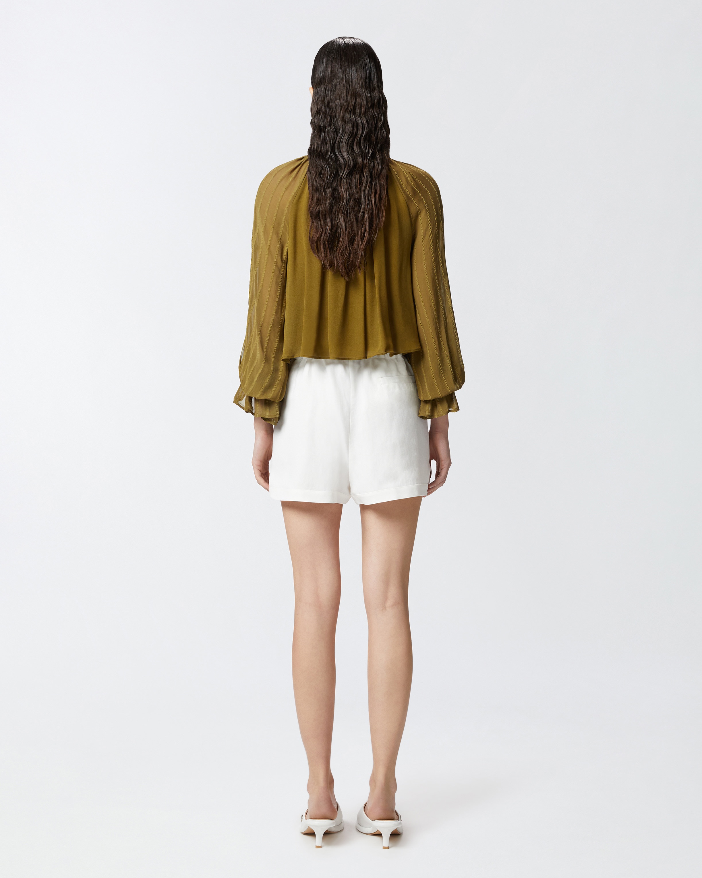 LIGHTWEIGHT LINEN AND VISCOSE SHORTS - 4