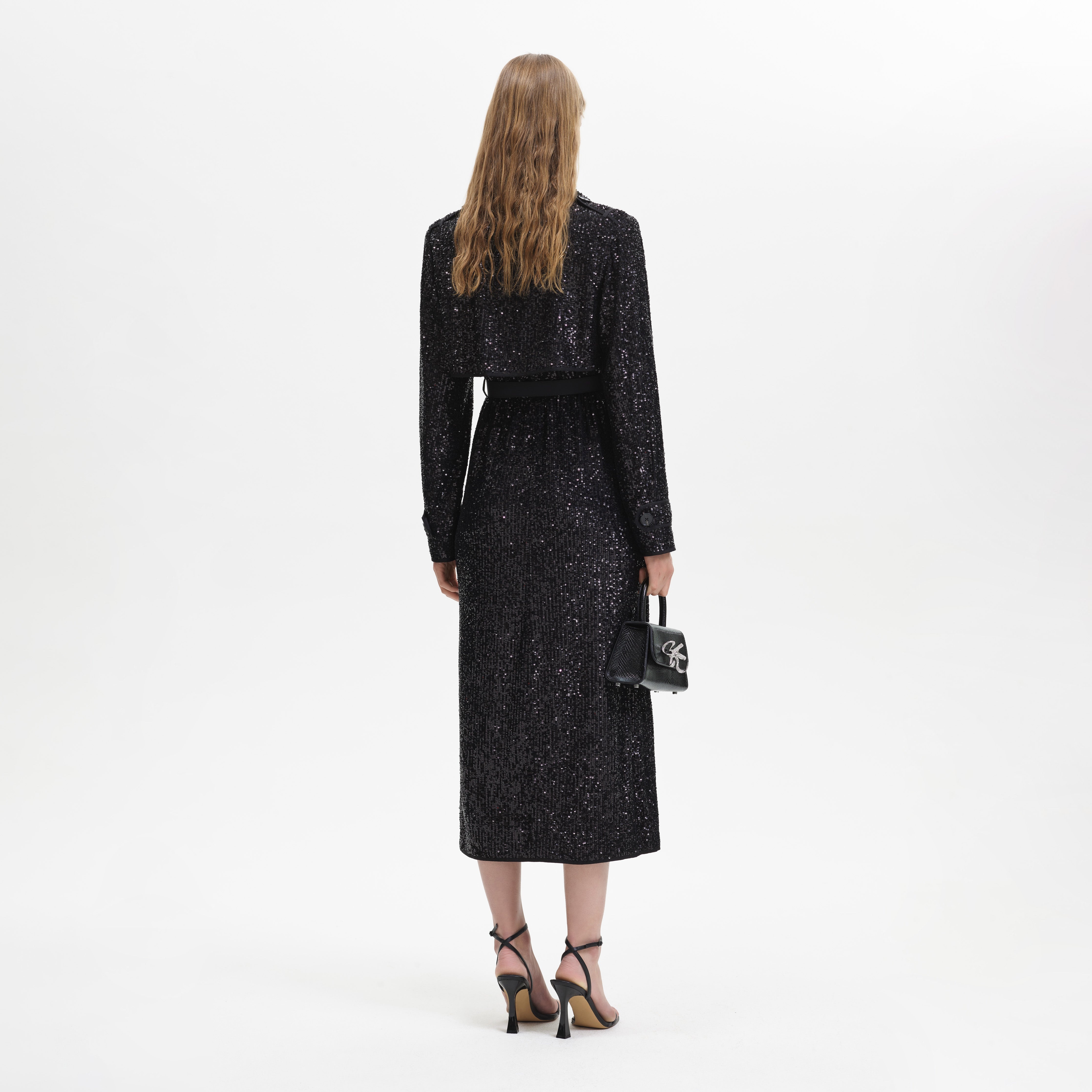 Black Sequin Coat - 3