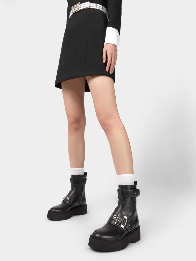 Roger Vivier Viv' Rangers Biker Booties in leather outlook