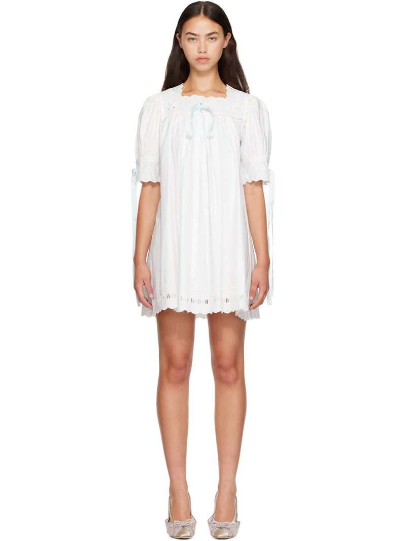 White & Blue Daikon Minidress 1