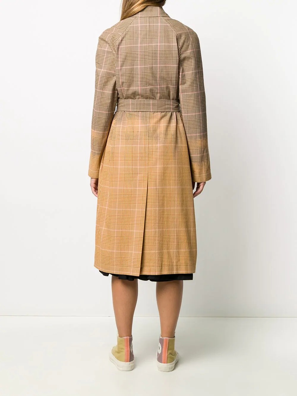 gradient check trench coat - 4