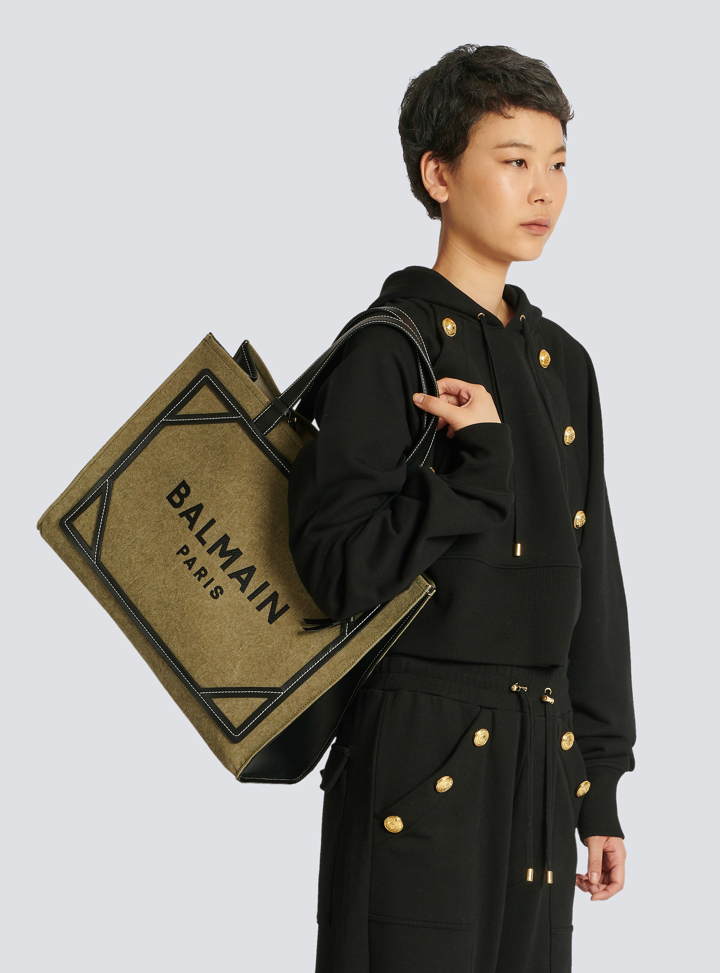 B-Army 42 canvas tote bag with leather details - 8