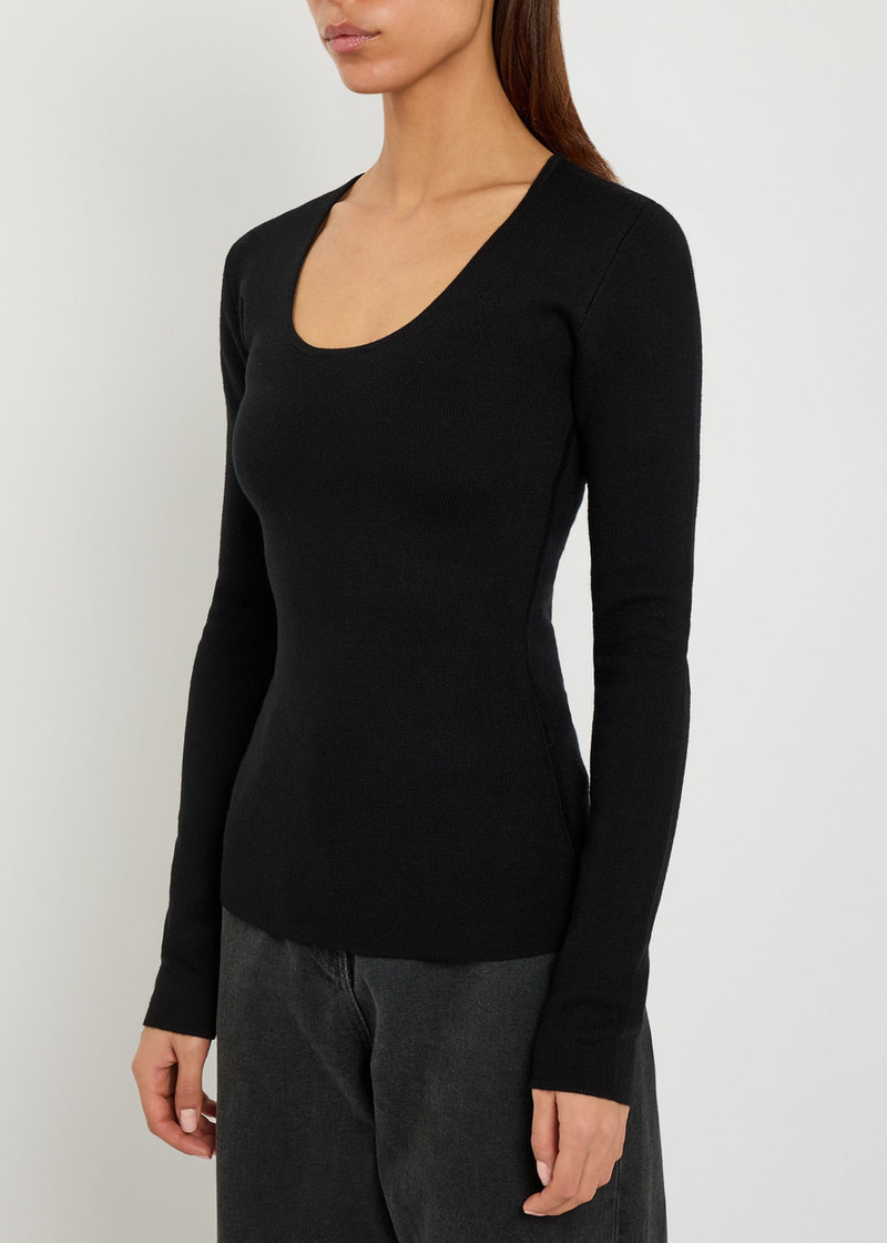 TOTEME Toteme Scoop-neck Stretch-wool top outlook