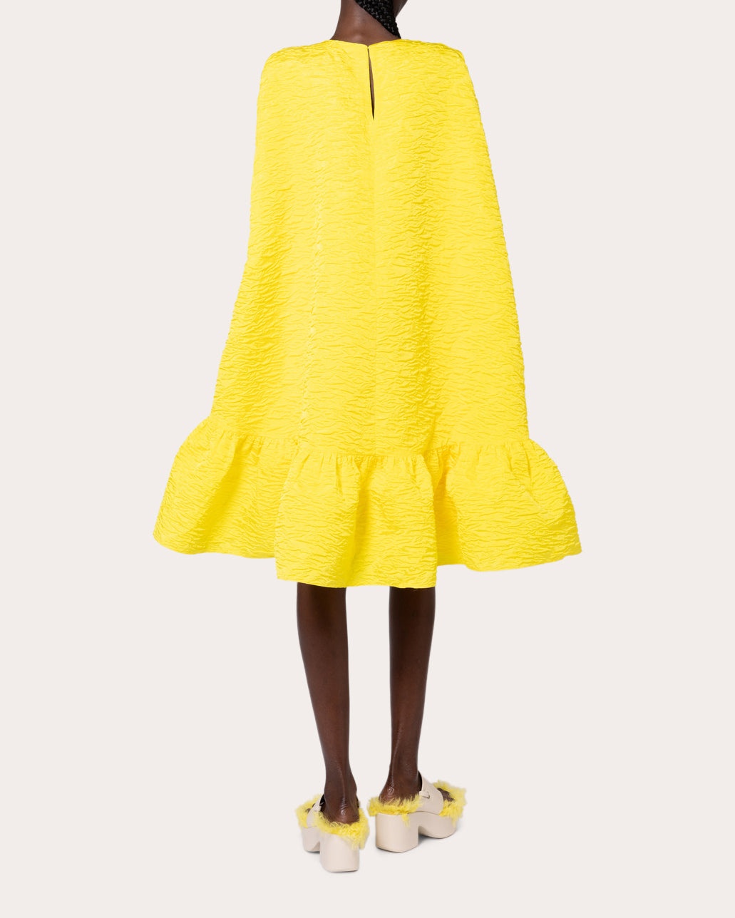Elia Cloque Ruffle Cape Dress - 2