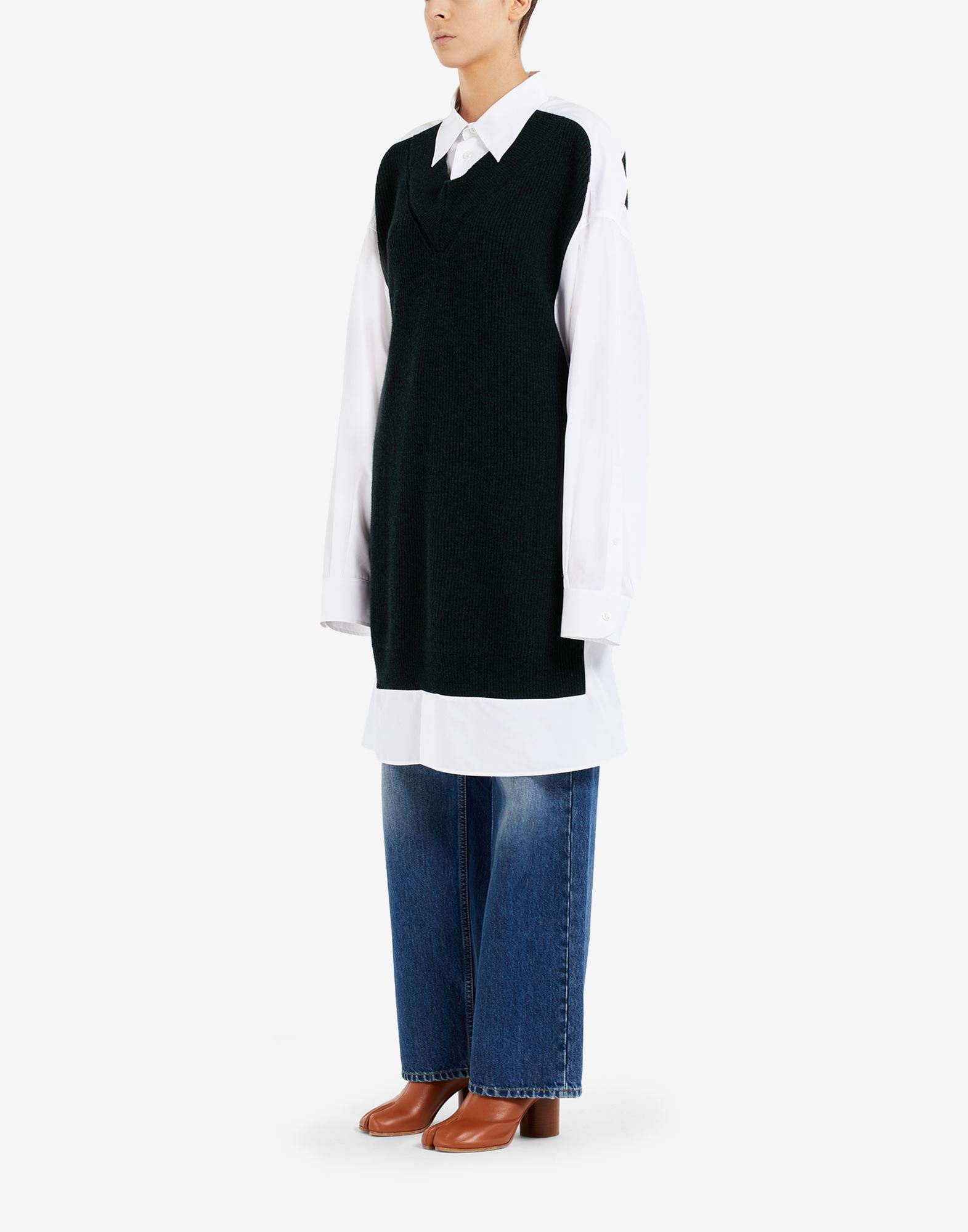 Oversized poplin contrast shirt - 5