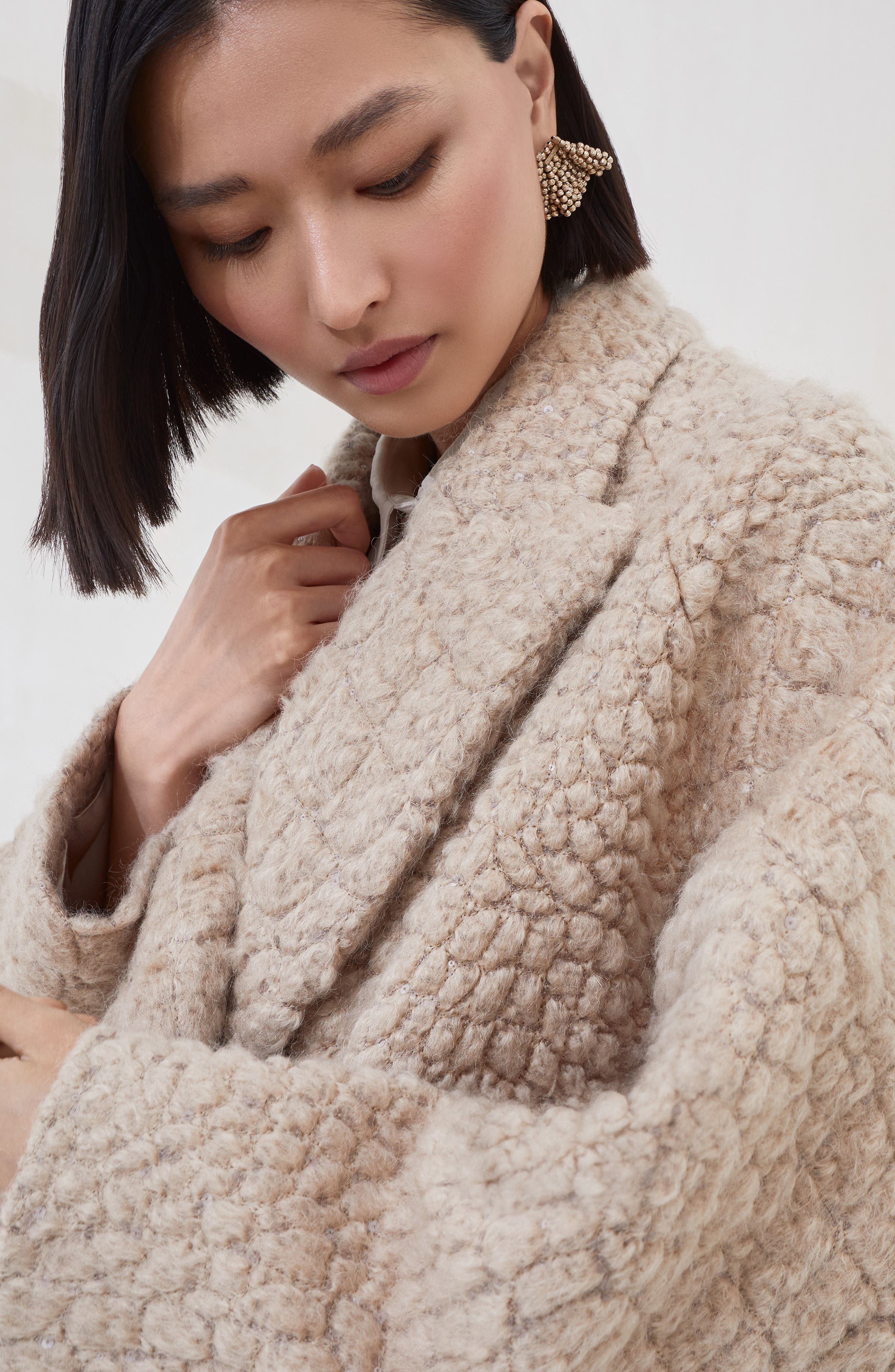 Brunello Cucinelli Coat with dazzling croc motif in Camel at Nordstrom - 4