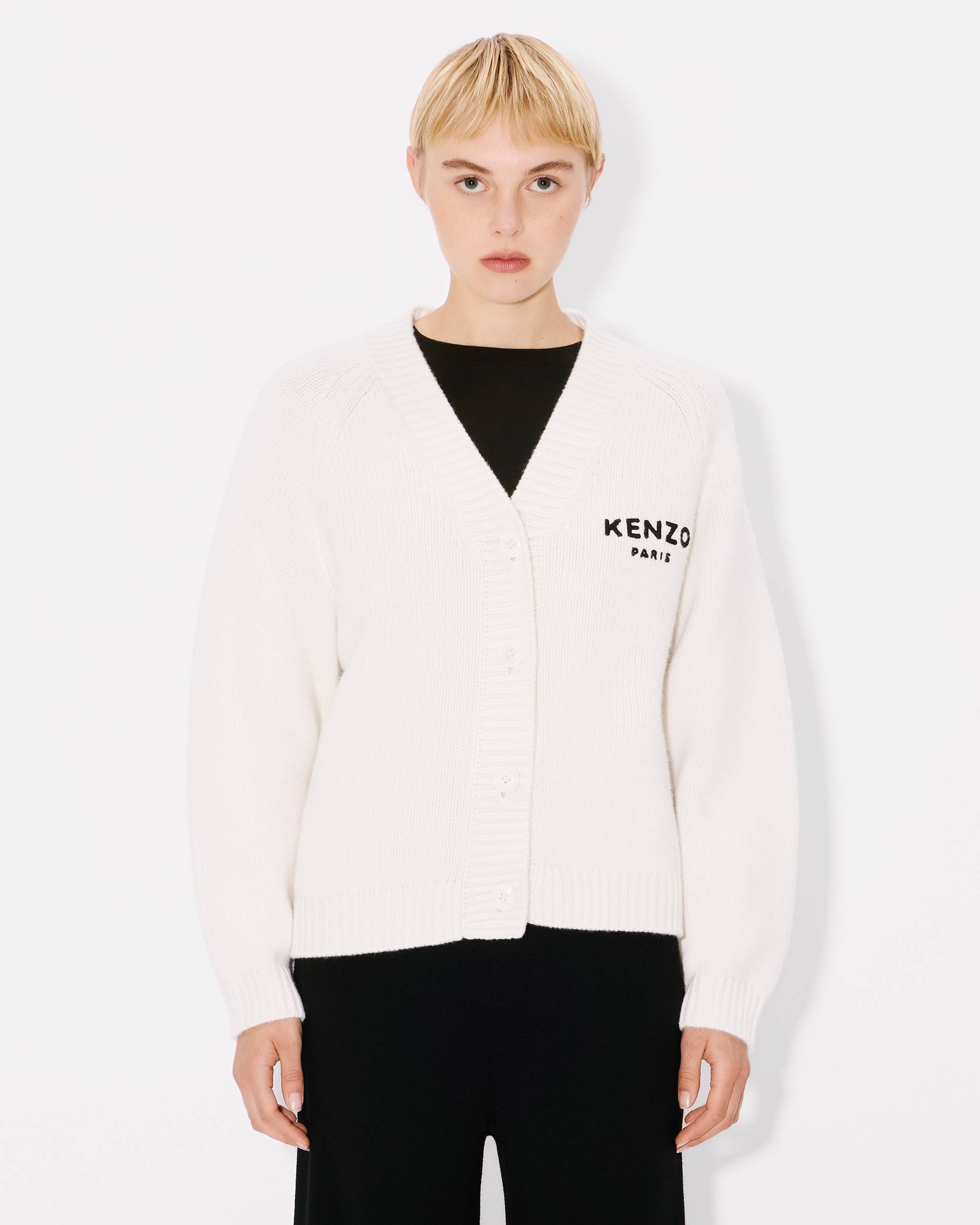 'KENZO Pop' embroidered cardigan in wool and cotton - 3