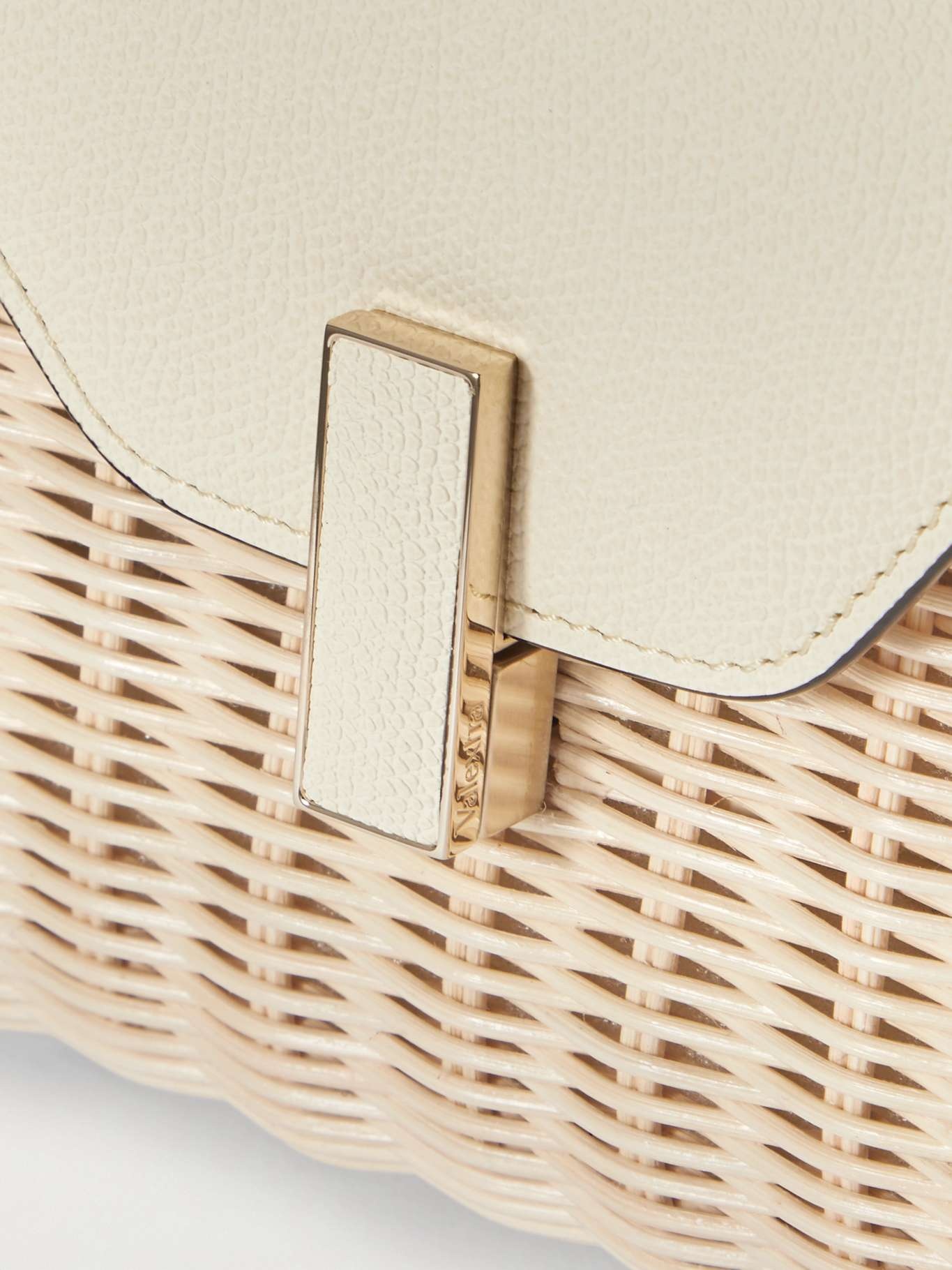 Iside mini leather-trimmed raffia tote - 4