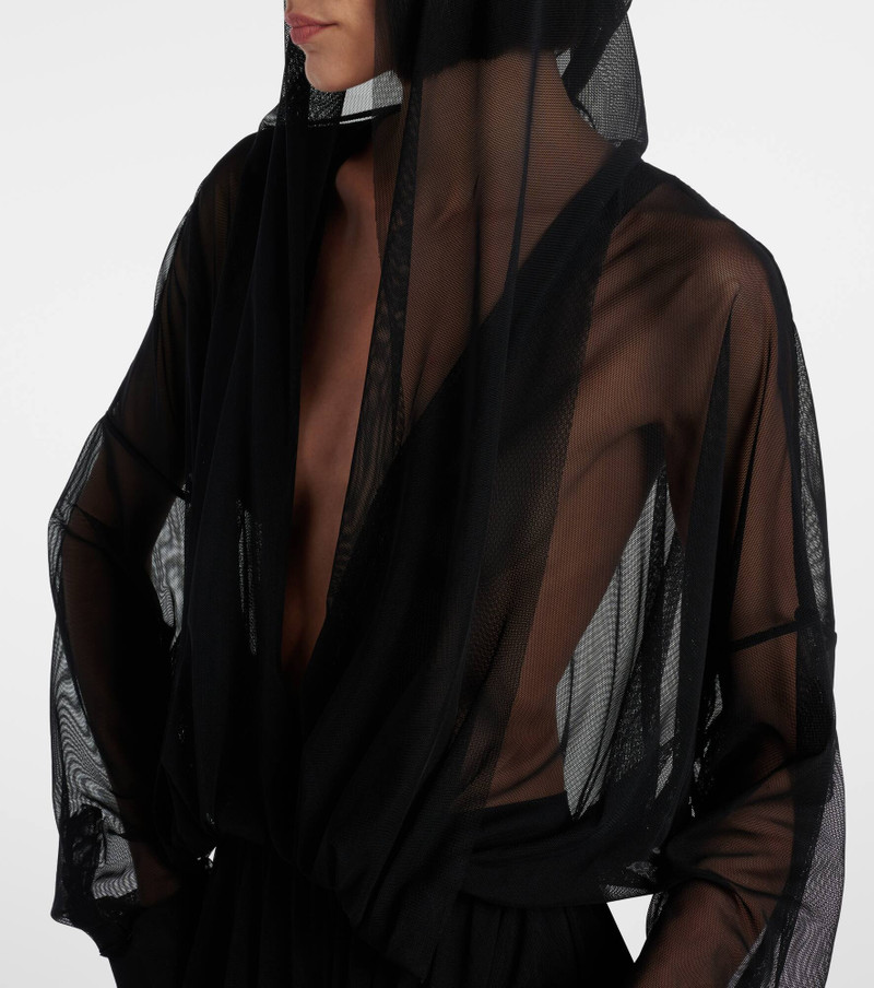 Hooded sheer maxi dress 7