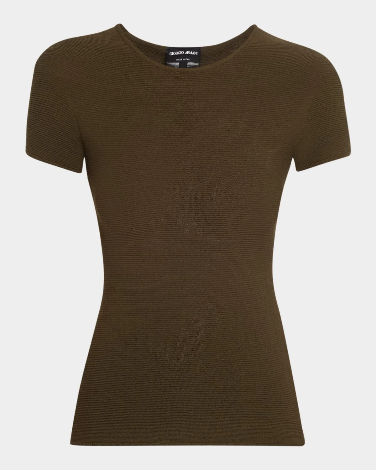 Ottoman Knit Fitted Short-Sleeve T-Shirt - 1