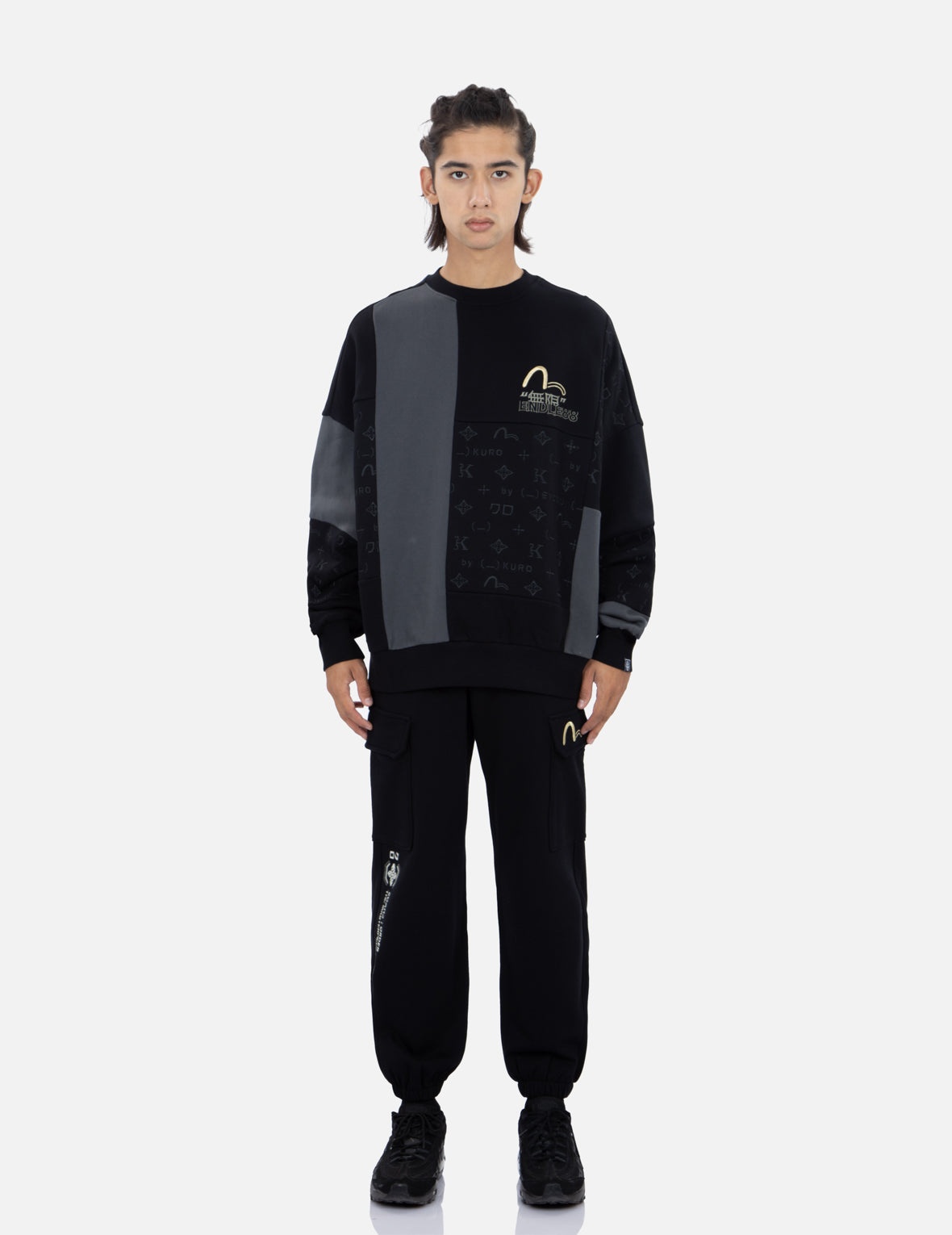 Monogram Print Colorblock Sweatshirt - 5