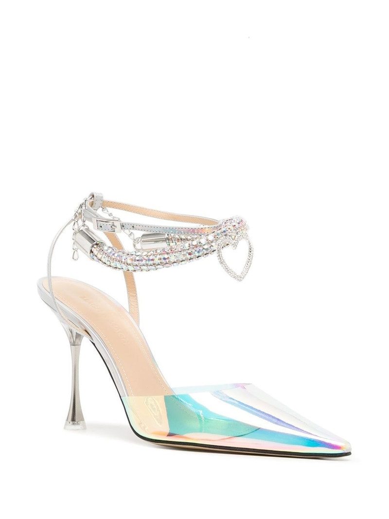 MACH & MACH iridescent crystal-strap pumps outlook