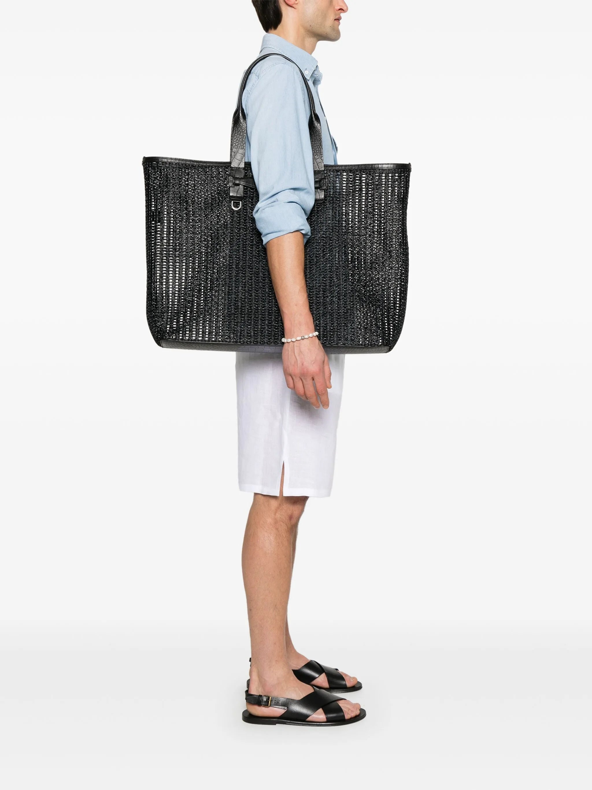 Interwoven-design Tote Bag - 3