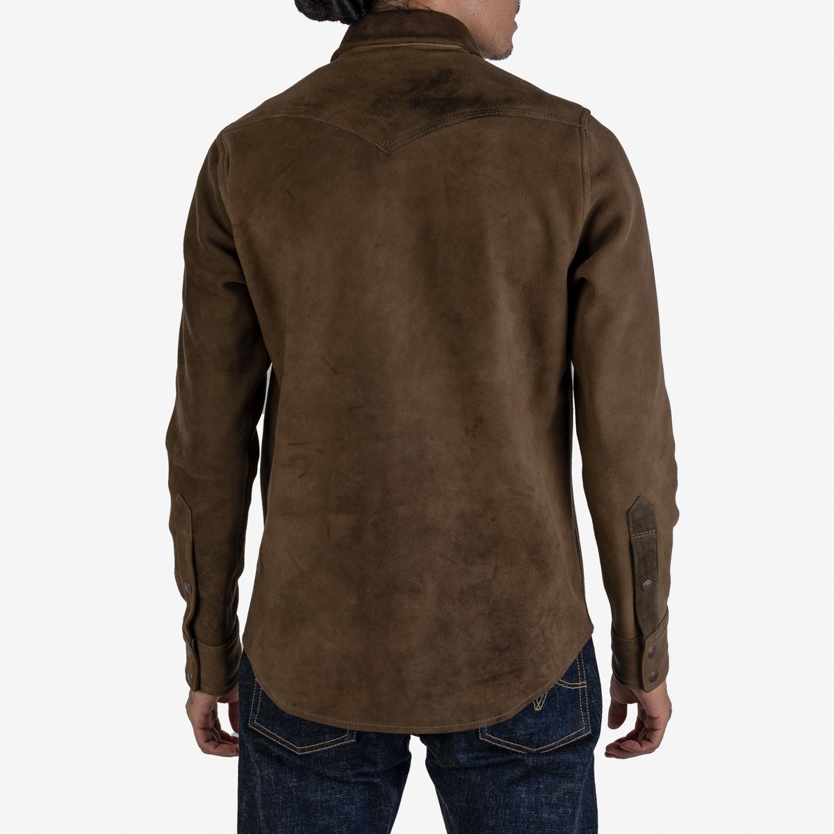 Iron Heart Deerskin Western Shirt 'The Big Buck' - Olive | REVERSIBLE