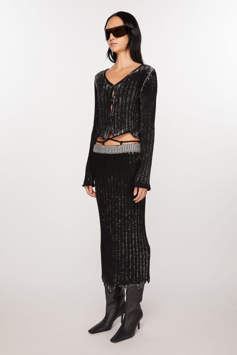 Rib skirt - Black/white 3