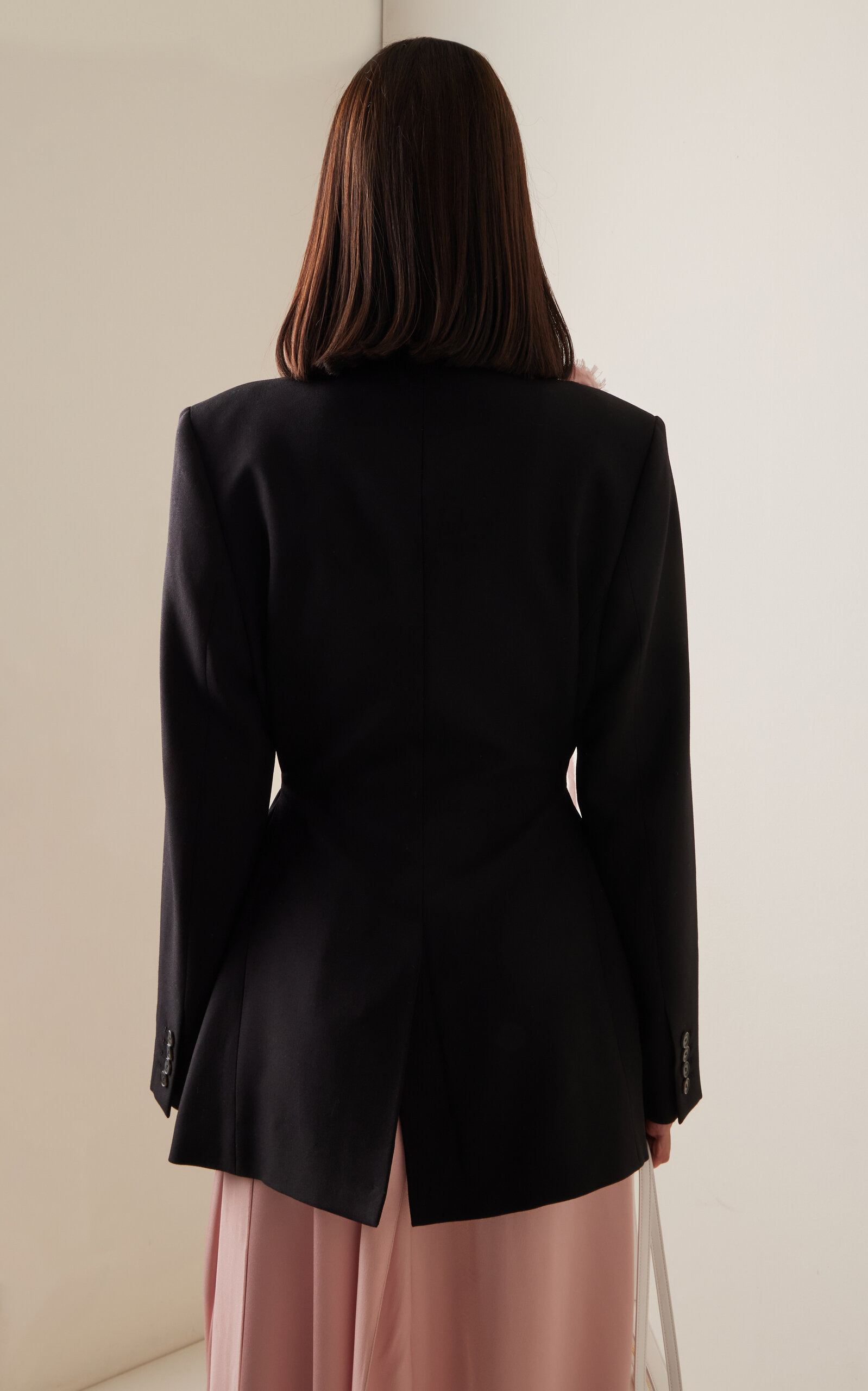 Embellished Belted Wool Blazer black - 4