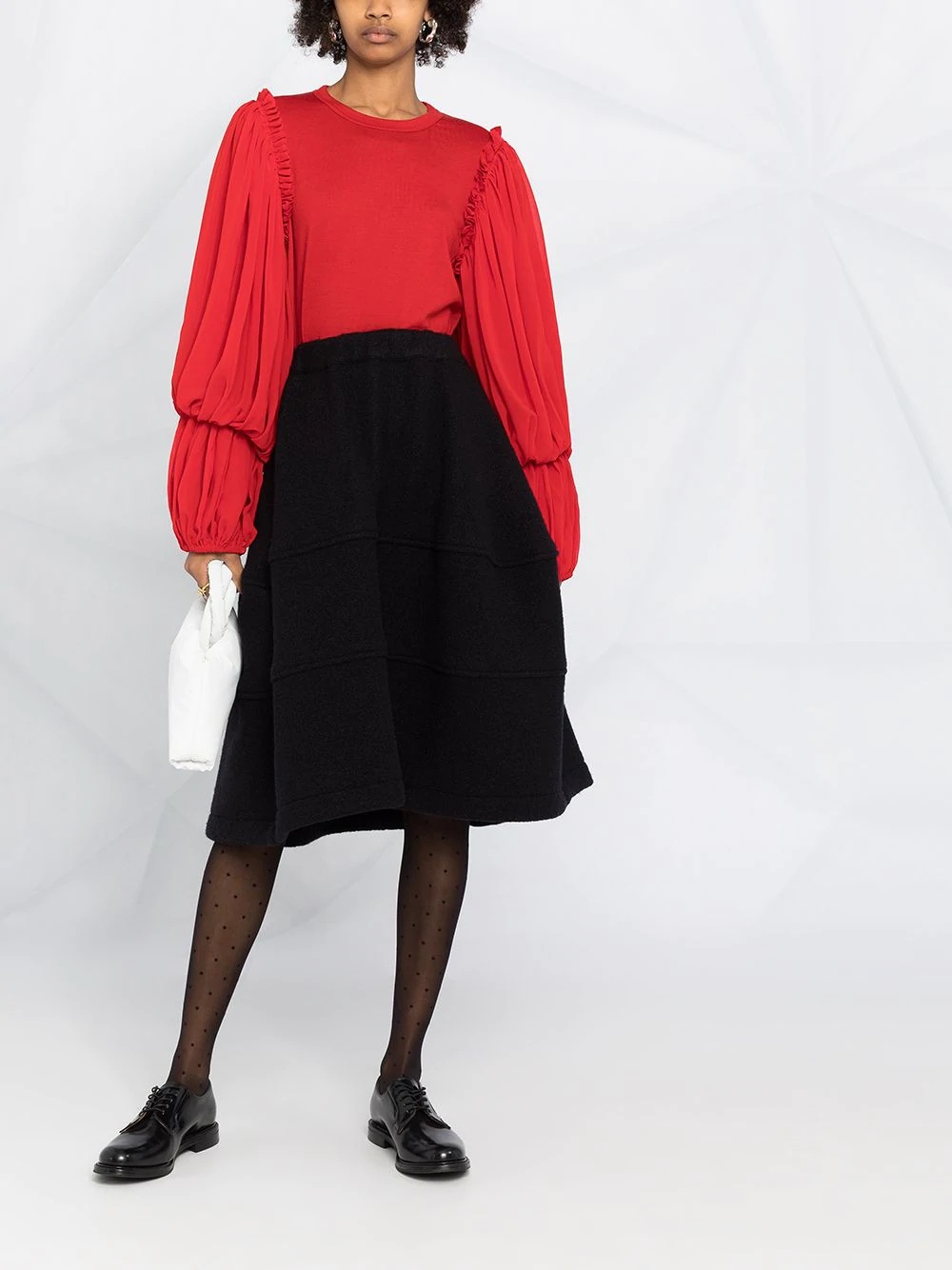 oversize tiered wool skirt - 2