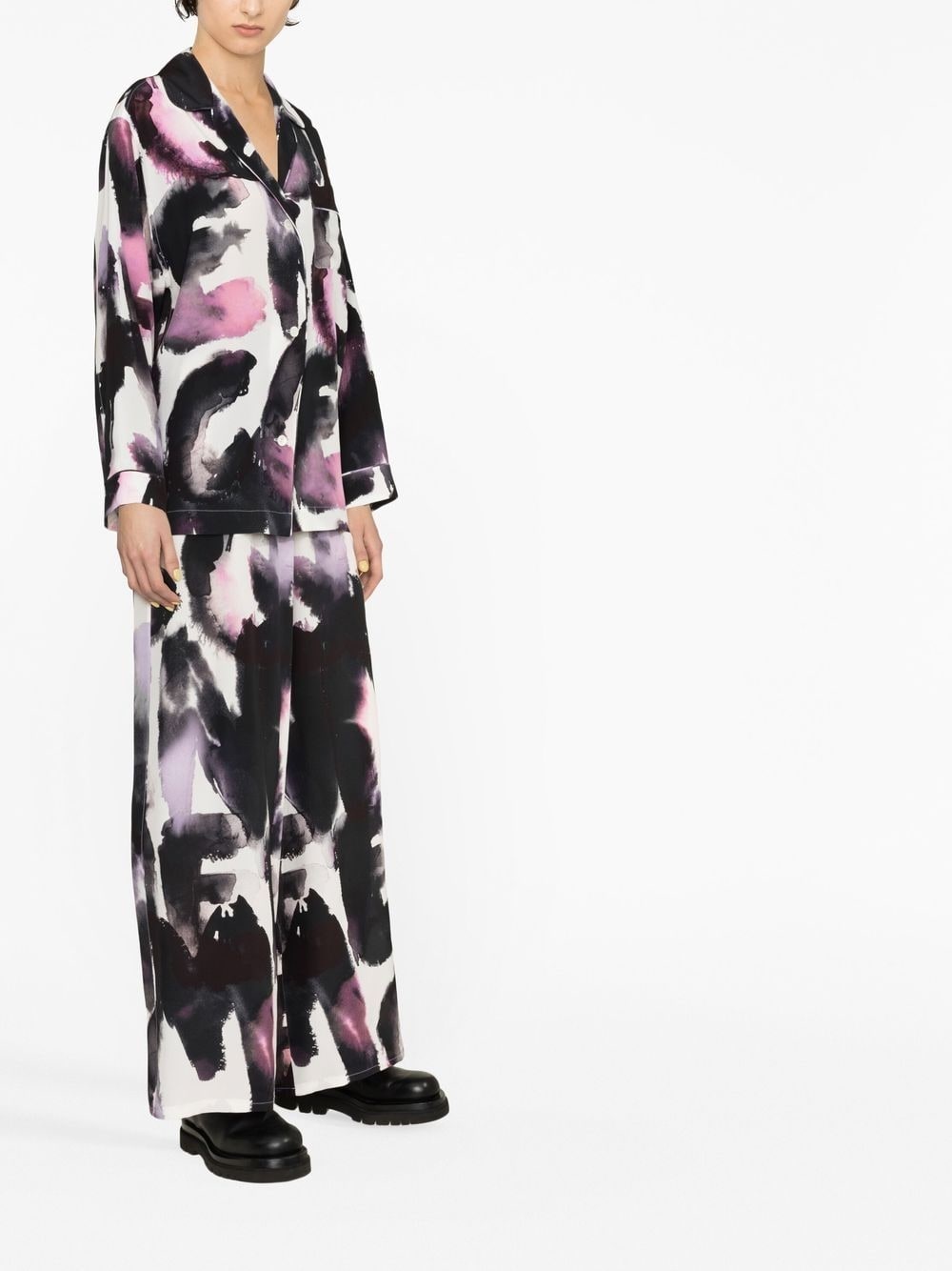 graphic-print straight-leg trousers - 4