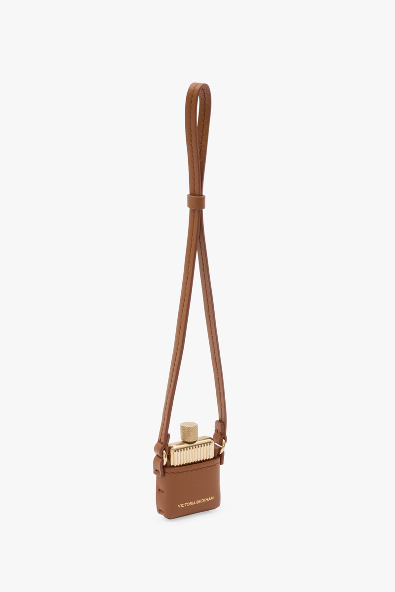 Perfume Charm In Tan Leather 1