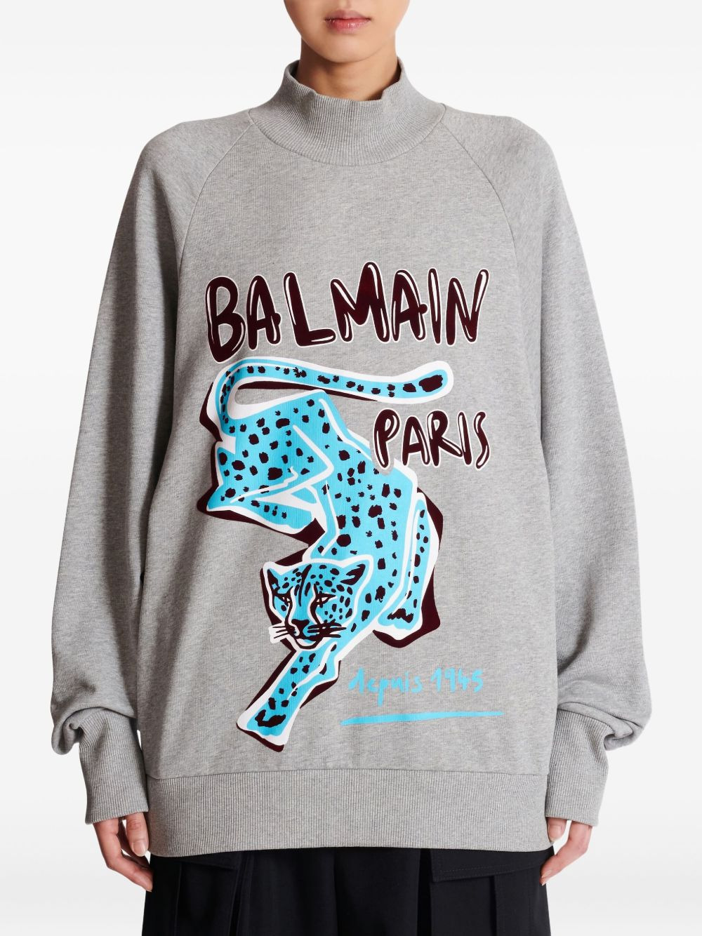 cheetah-print turtleneck sweatshirt - 3