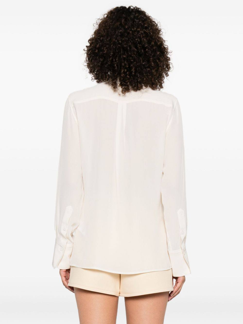panelled  silk blouse - 4