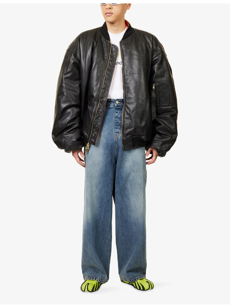 VETEMENTS Back To Front Wide-Leg Denim Jeans outlook