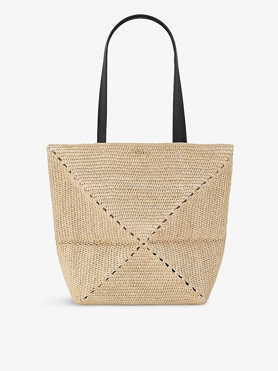 Loewe Loewe x Paula's Ibiza Puzzle Fold medium raffia tote