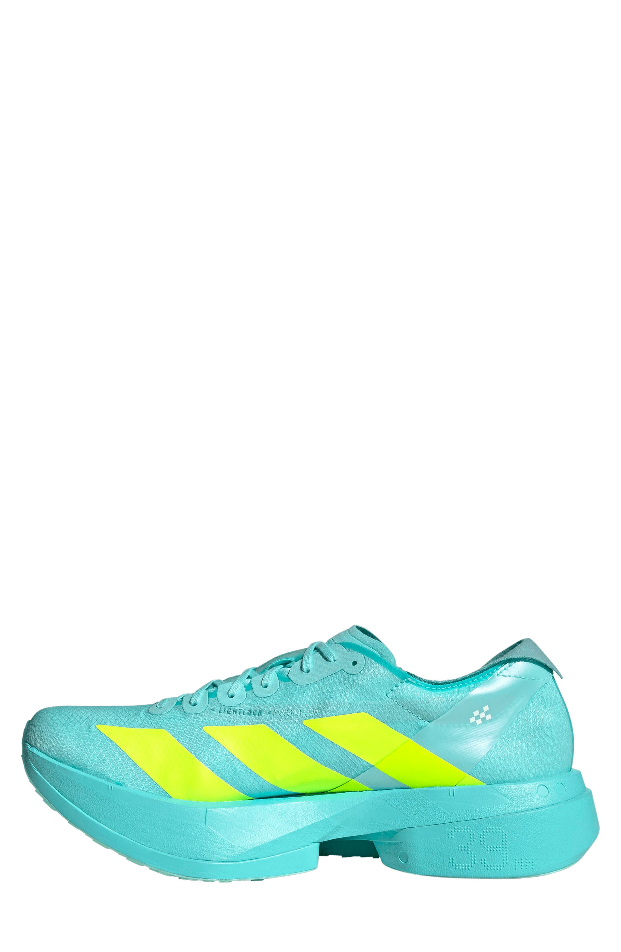 adidas Gender Inclusive Adios 9 Pro 4 Running Sneaker in Aqua/Lucid Lemon/Mint at Nordstrom - 6