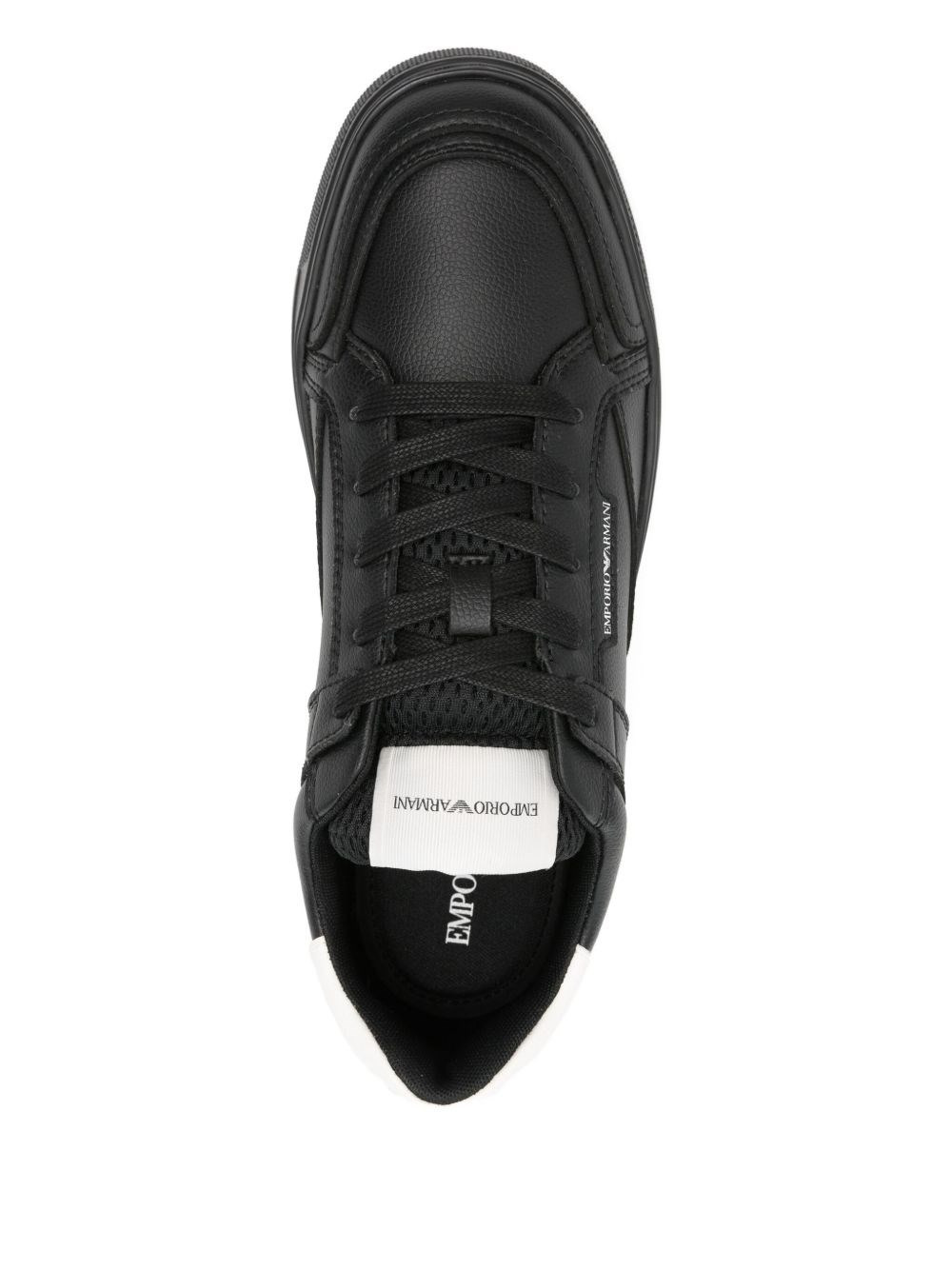 Logo leather sneakers - 4