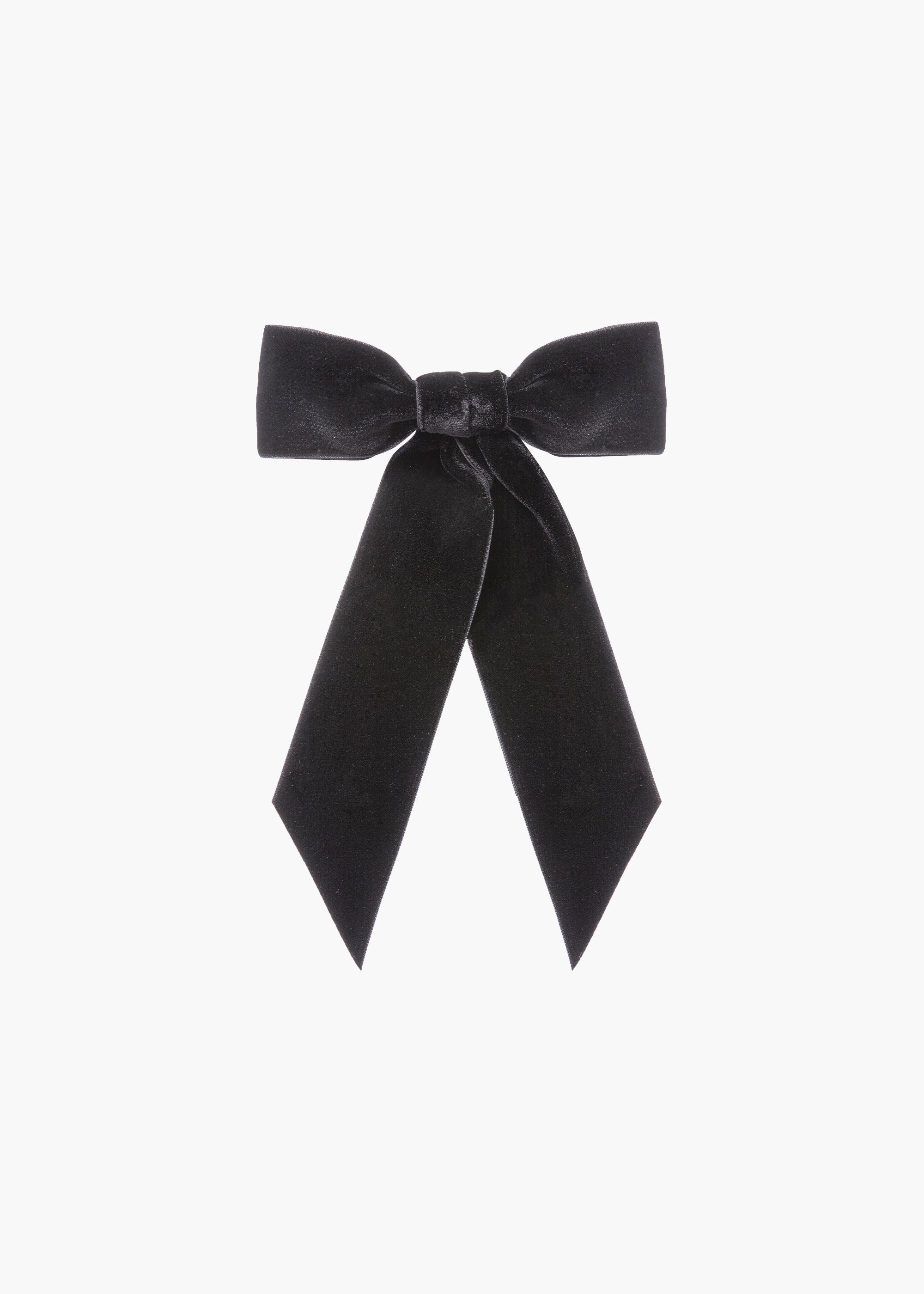 Wide Velvet Bow Barrette - 1