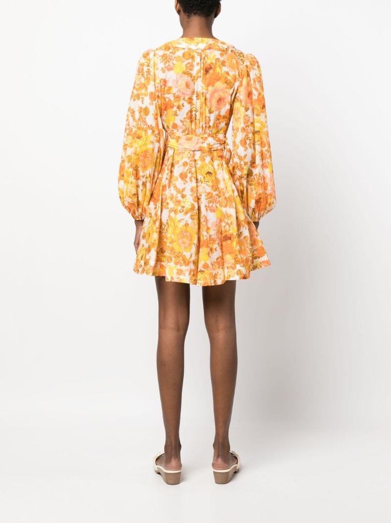 floral-print wrap dress - 4