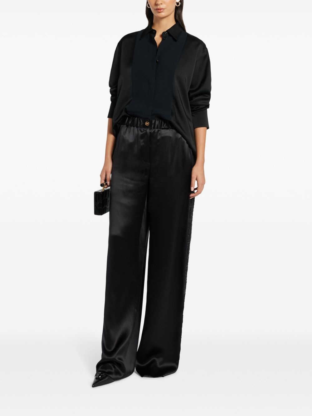 wide-leg silk trousers - 2