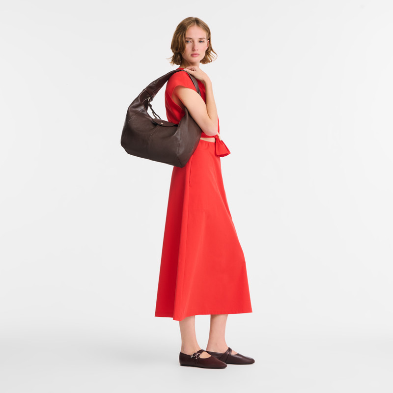 Longchamp Le Pliage Xtra L Hobo bag Mocha - Leather outlook