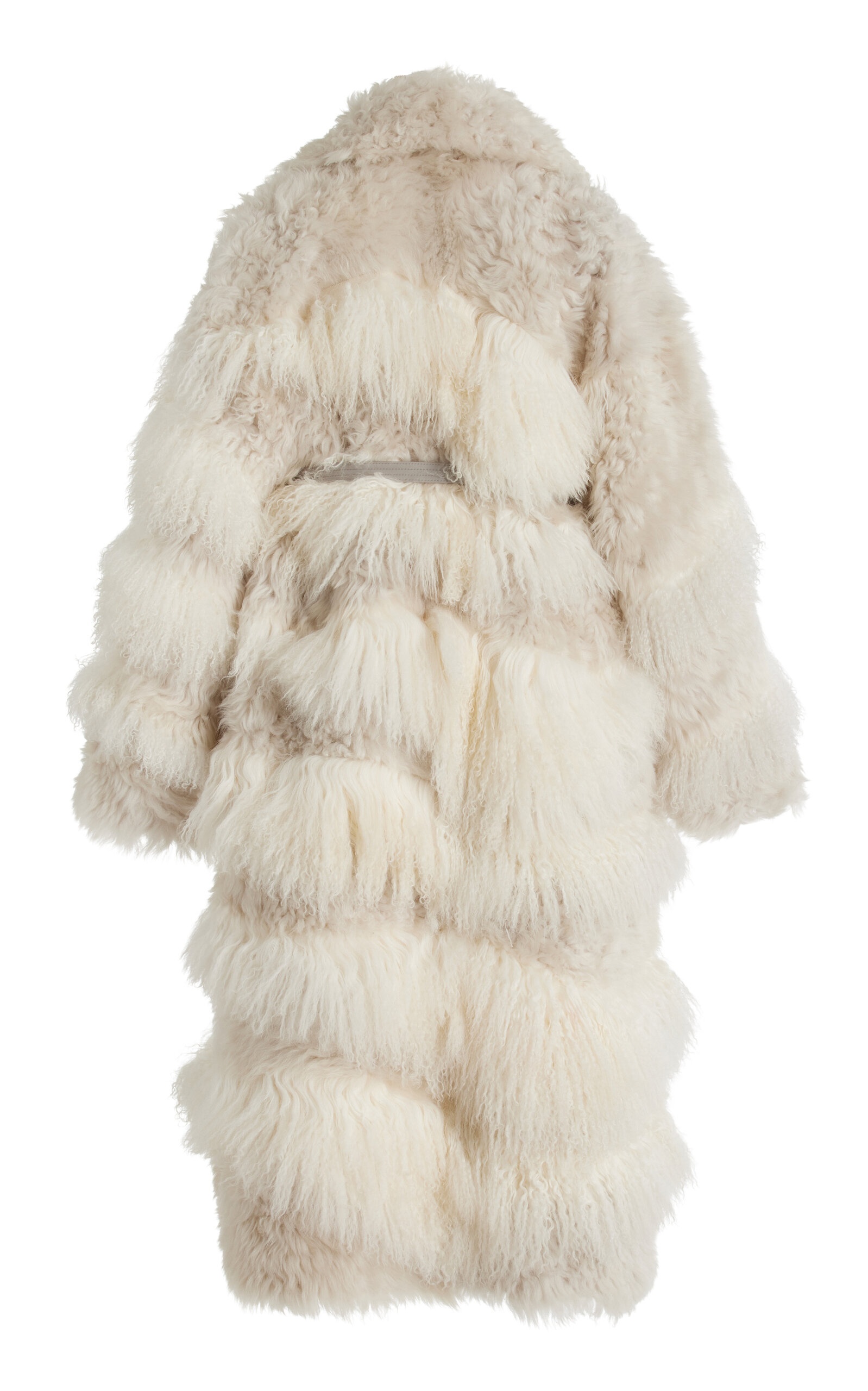 Emrys Oversized Shearling Cocoon Coat off-white - 3