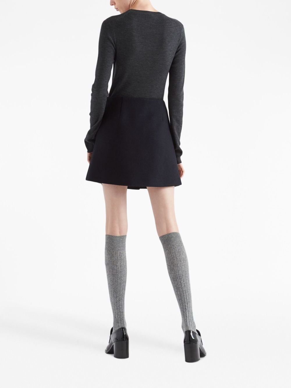 logo-intarsia wool jumper - 3