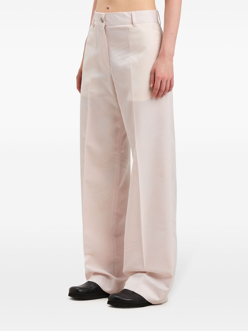 palms-jacquard trousers - 4