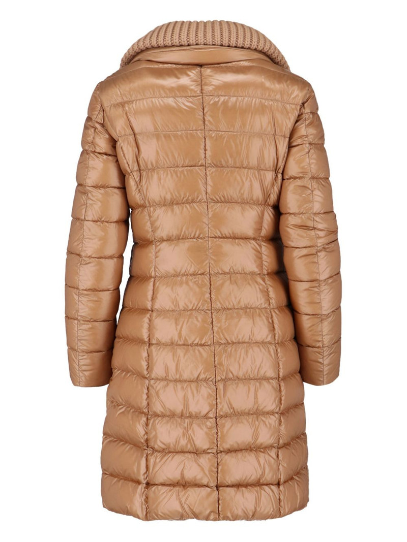 Herno knitted-collar quilted coat outlook