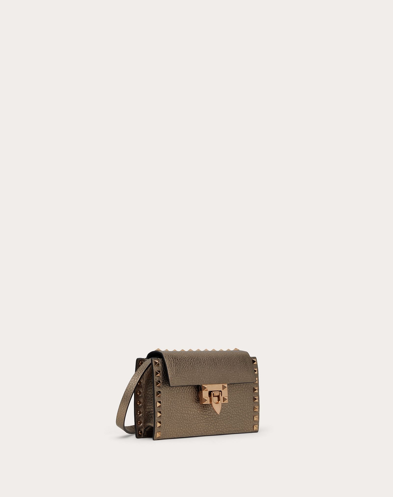 Rockstud Metallic Grainy Leather Crossbody Bag - 2