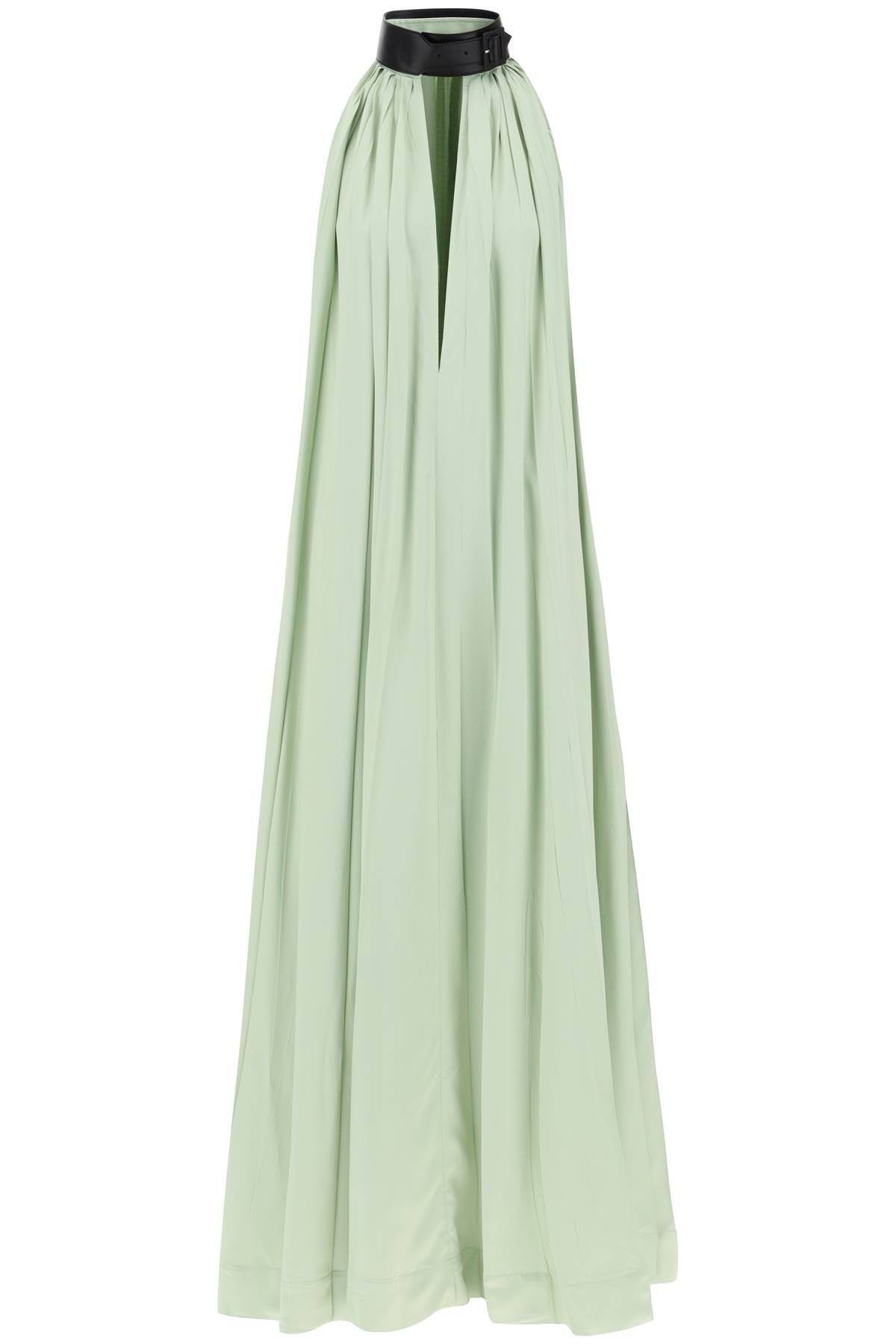 MAXI DRESS WITH LEATHER BUCKLE DETAIL - 1