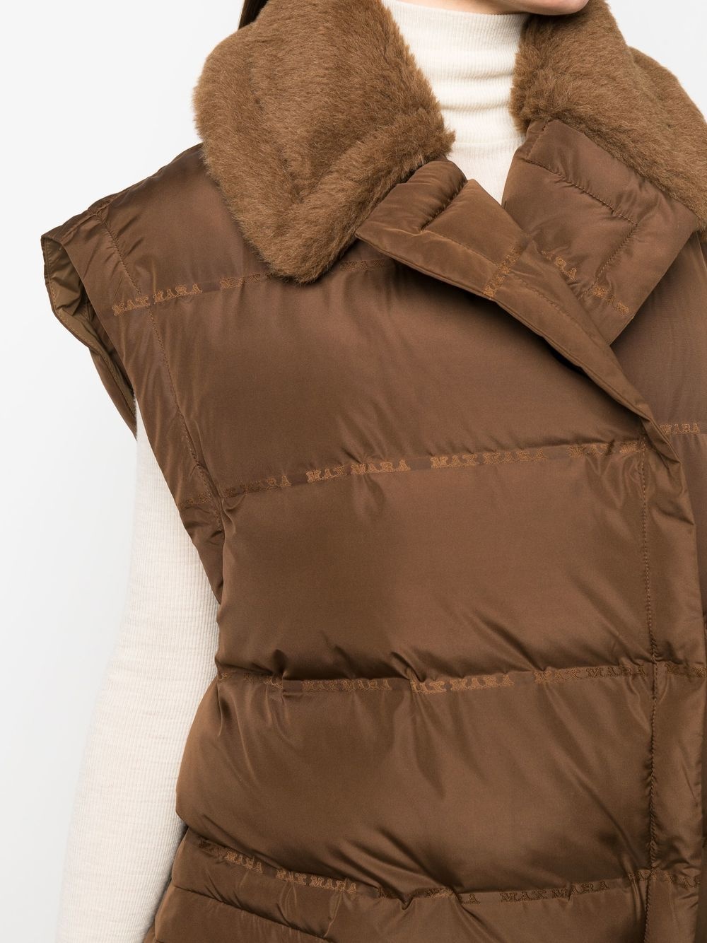 sleeveless padded gilet coat - 5