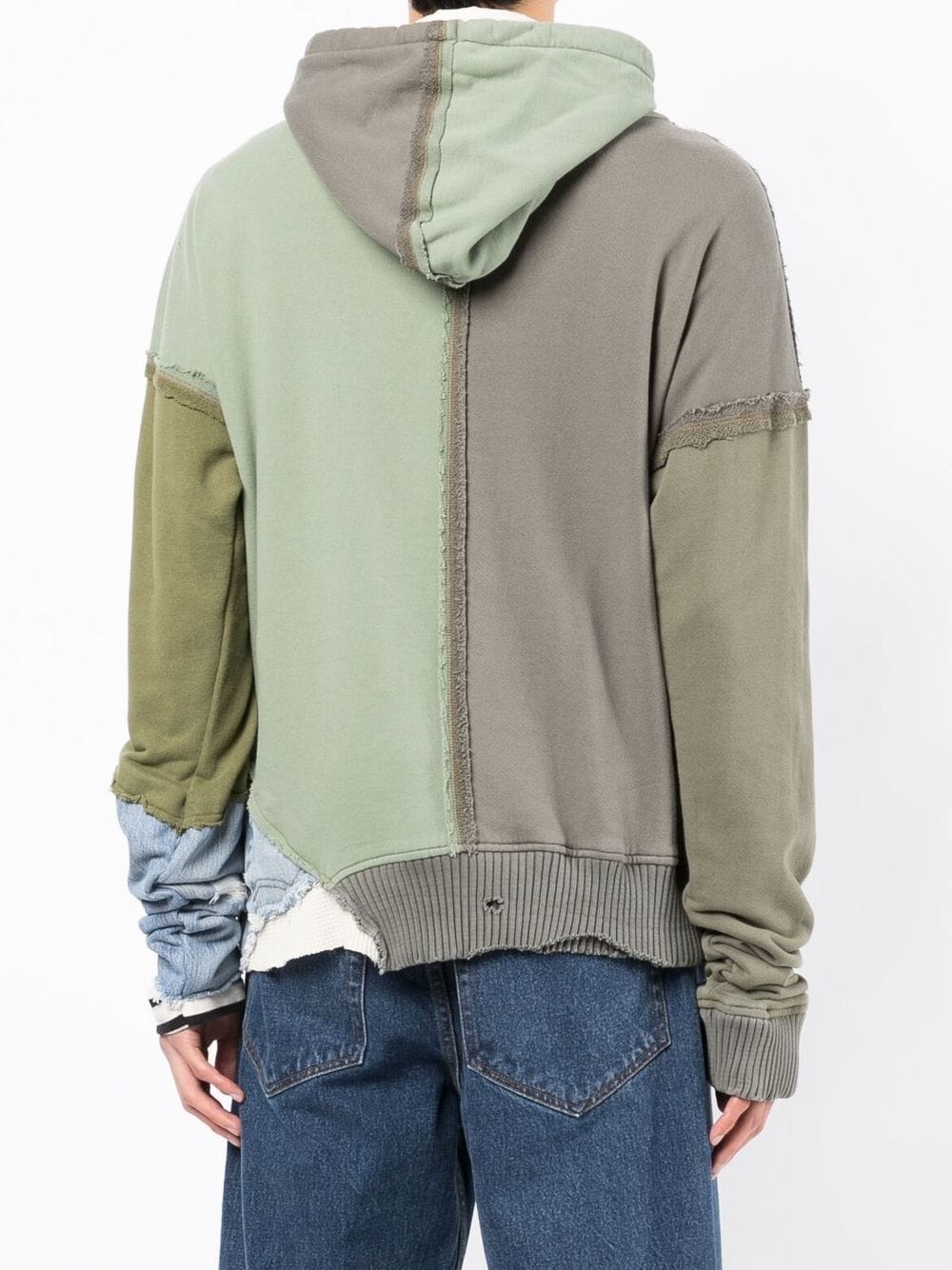 colour-block panelled hoodie - 4