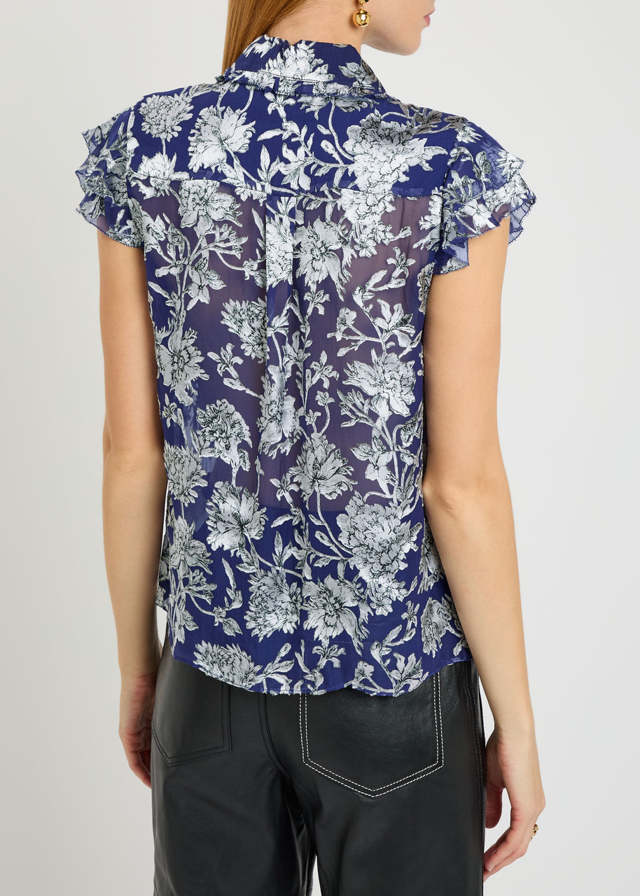 Alice + Olivia Martel Floral Devoré Blouse - 3